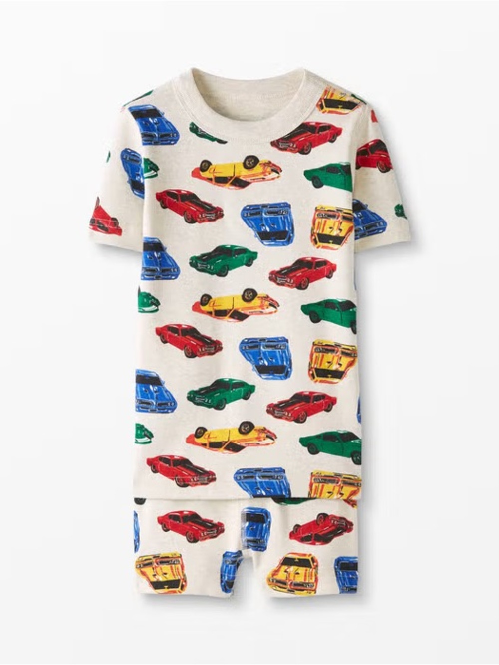 Hanna Andersson Short John Pajamas Retro Car Print Size 10